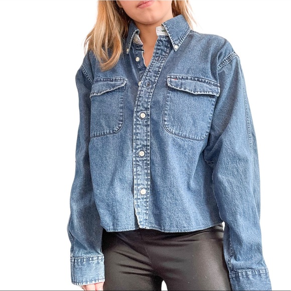 Tommy Hilfiger Tops - Vintage Tommy Hilfiger Denim Button Down Western Shirt medium wash size medium